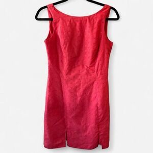 Vintage Alym Paige Red A-line slip dress with floral eyelet detail Sz 3/4 fairy